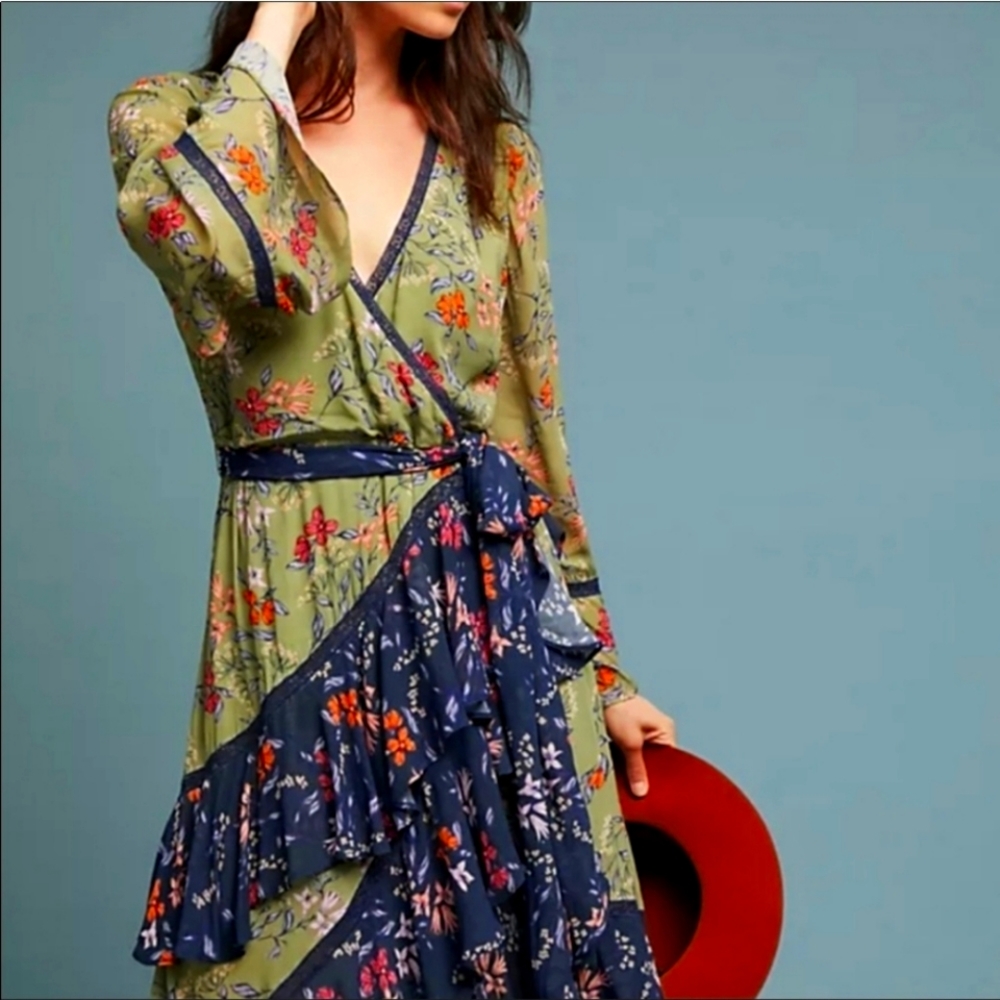 Anthropologie Love Sam Williston wrap dress size Large
